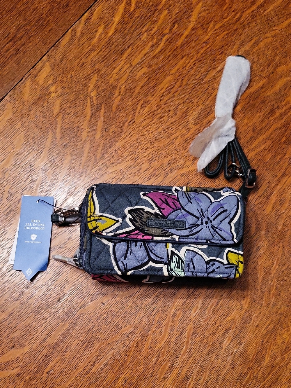 Vera Bradley RFID All In One Crossbody Bag Falling Flowers